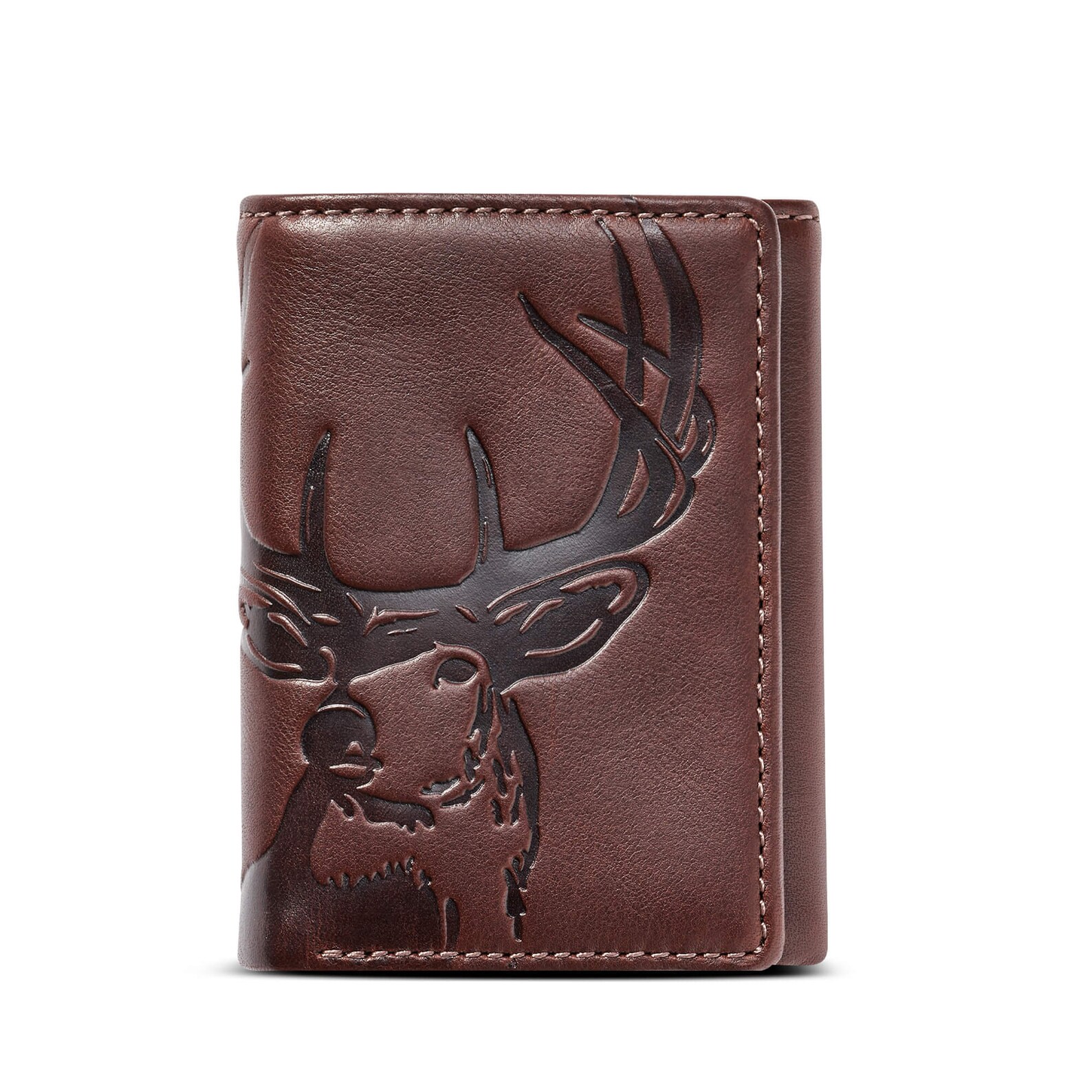 DEER TRIFOLD Leather WalletPERSONALIZED Mens Etsy