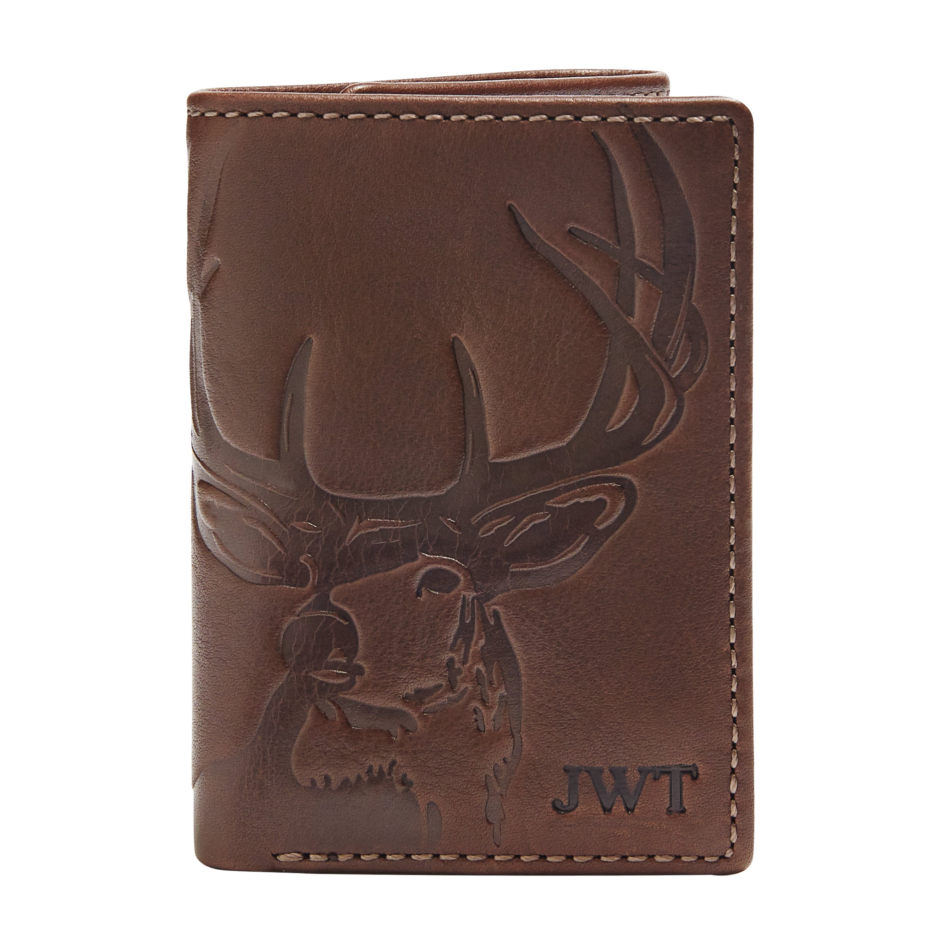 DEER TRIFOLD Leather WalletPERSONALIZED Mens Etsy