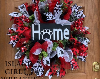 Cat And Dog Wreath, Dog Wreath, Cat Wreath, Dog And Cat Wreath, Cat Wreath For Front Door, Dog Wreath For Front Door