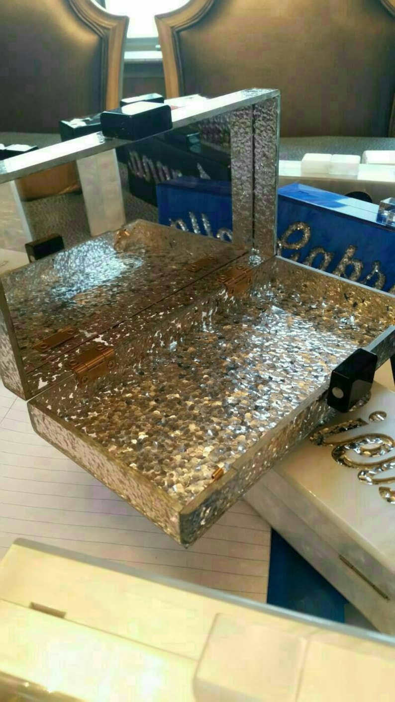 Custom Bride Clutch Acrylic Bridal Party Wedding Lucite Etsy