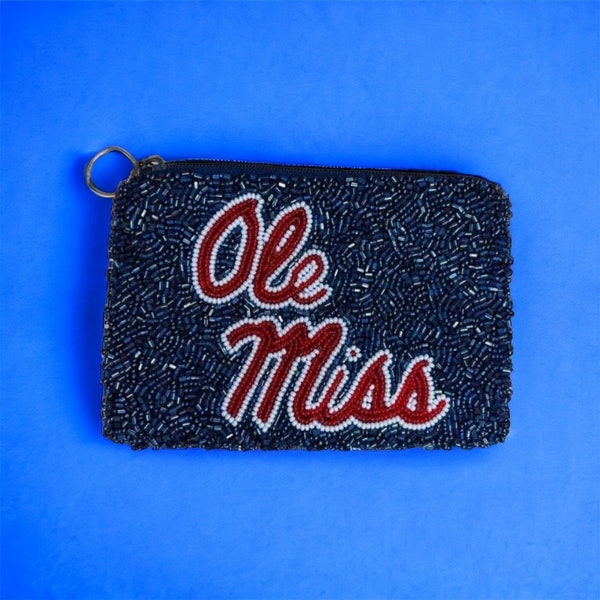 Beaded Letter customized coin pouch bag , money bag, change purse, bridal party gift, bachelorette, game day, college team