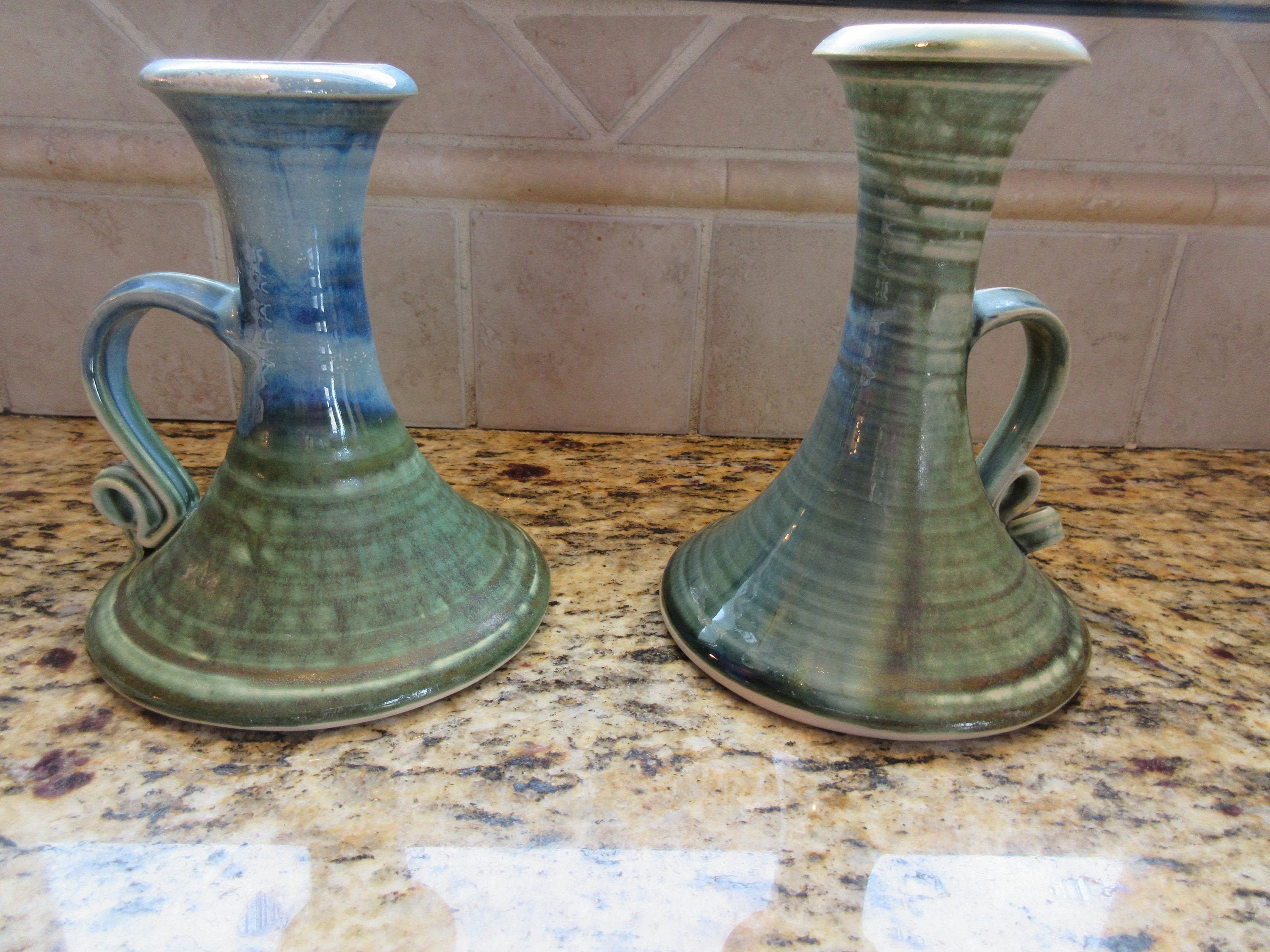 Studio pottery by Stoneware Jackson Pottery pair of candle Etsy