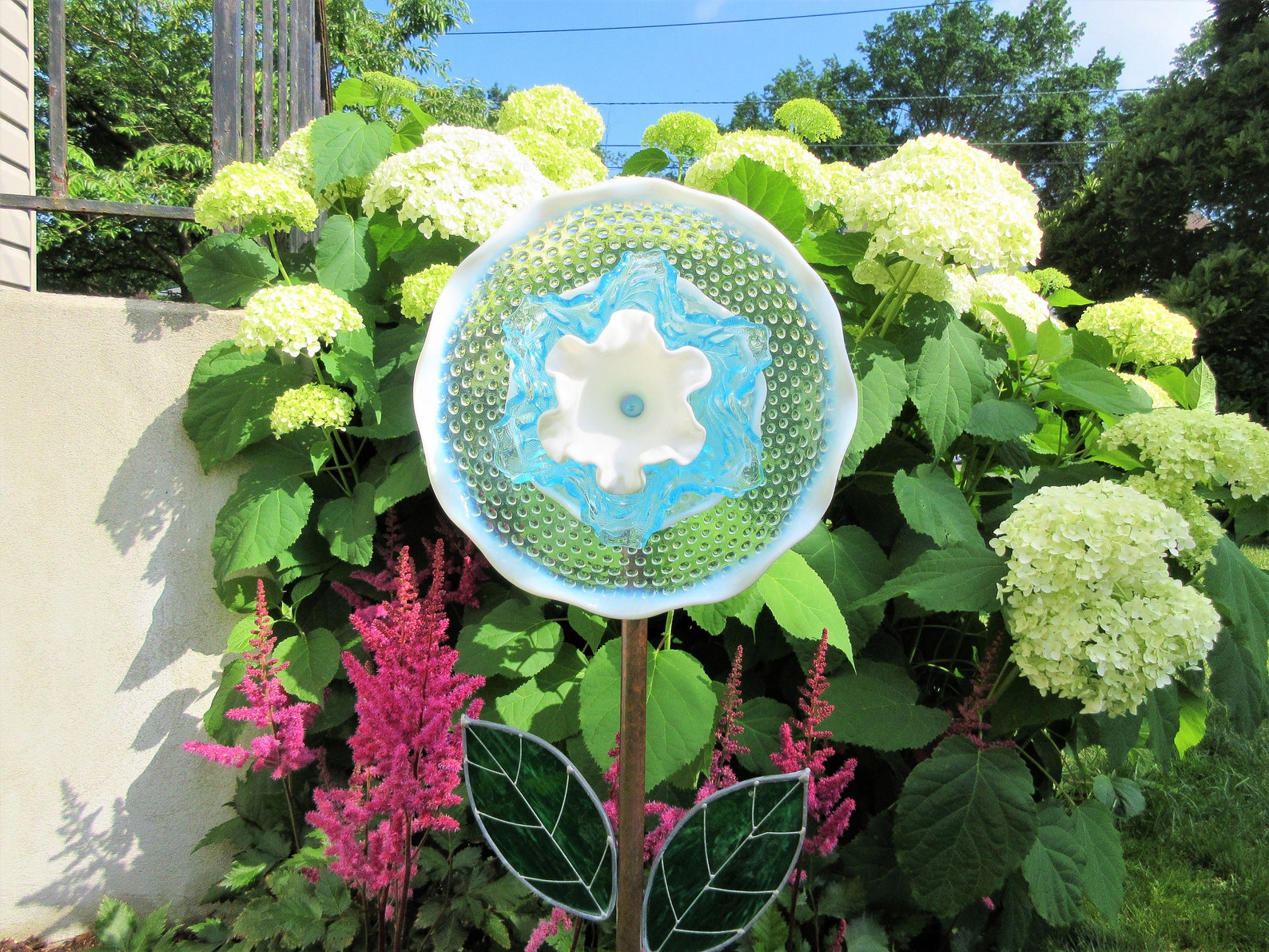 Glass garden flower garden gifts yard art upcycled glass Etsy