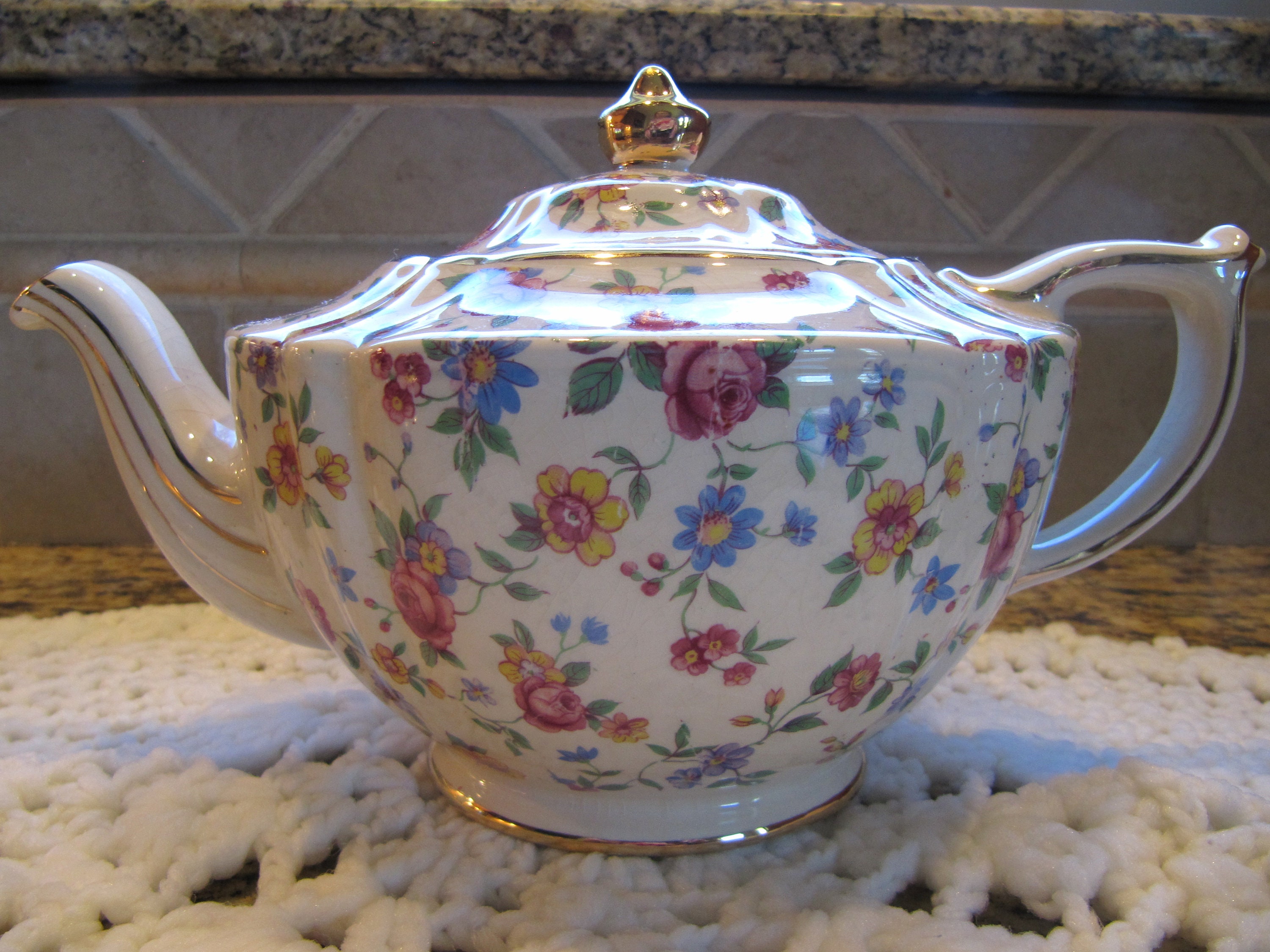 Sadler Chintz teapot English china teapots James Sadler Etsy