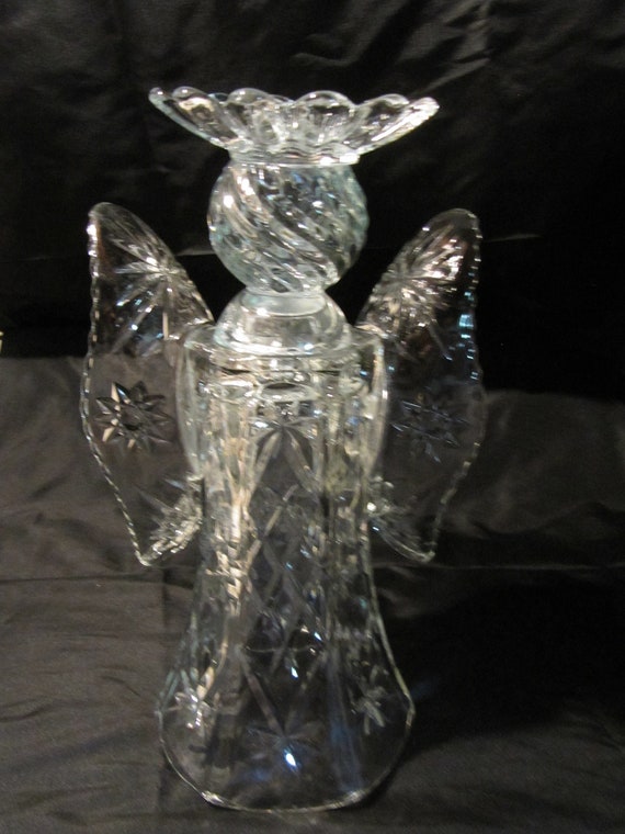 Garden Art Glass Angel Sculpture Upcycled Image 0