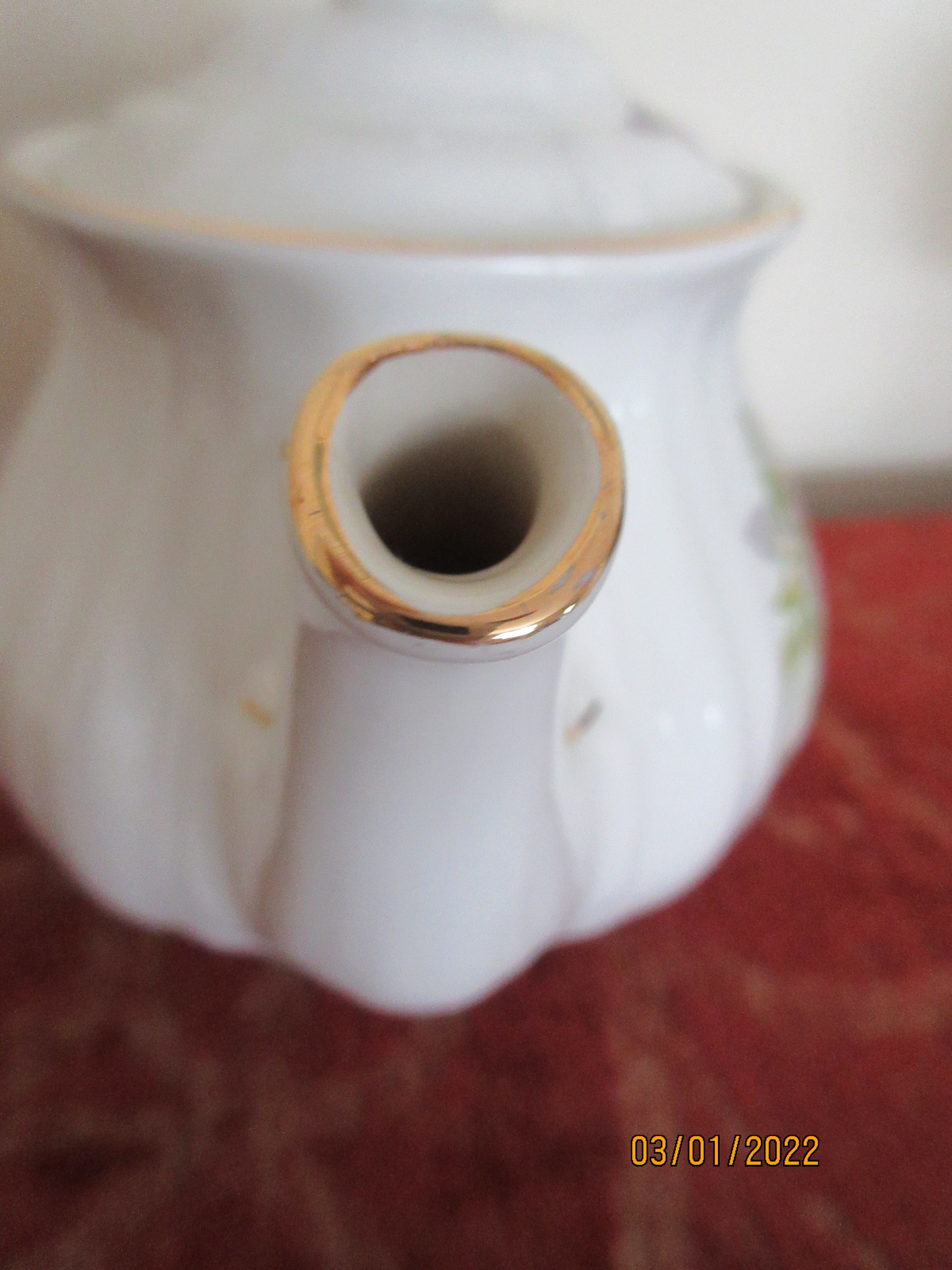 Sadler Vintage Teapot Floral Violets Full Size Teapot Etsy