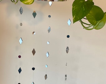 2ft. Diamond Hanging Plant Sparkle - Mirror Garland - Mirror Suncatcher-Plant Jewelry