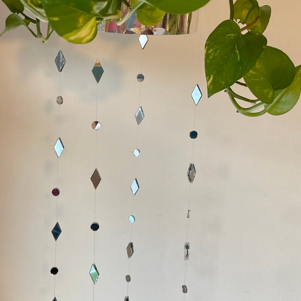 2ft. Diamond Hanging Plant Sparkle - Mirror Garland - Mirror Suncatcher-Plant Jewelry