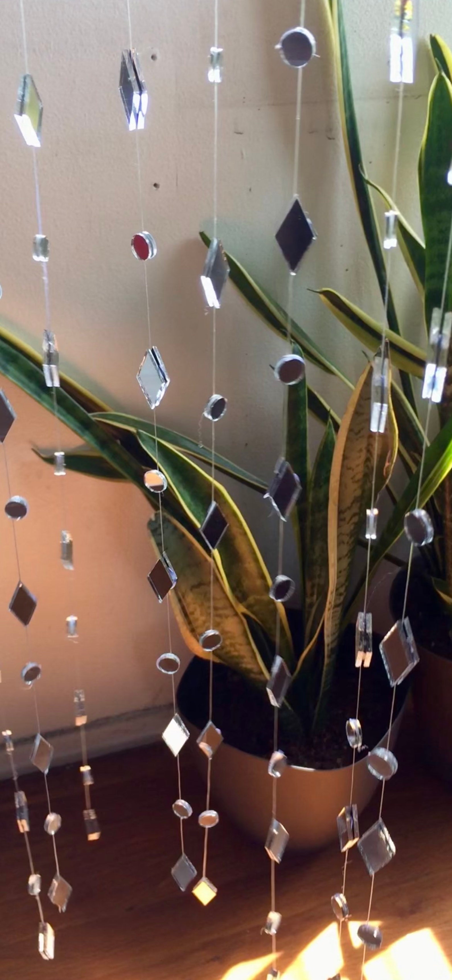 Bling for Your Green Hanging Plant Sparkle Mirror Garland Etsy