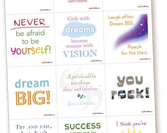 Go Girl! – 12 printable notes for girl power (PDF)