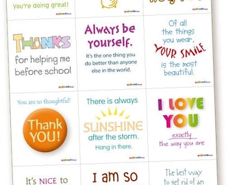 Lunchbox No 2. – 12 printable surprise notes for lunchboxes (PDF)