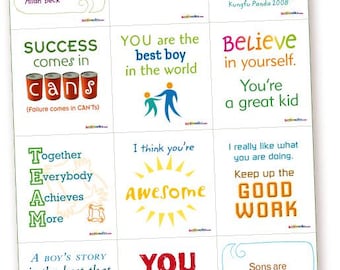 Boys Rock! – 12 printable notes for boy power (PDF)