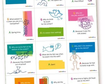 Jokes No. 1 – 12 printable lunch-box giggles for kids (PDF)