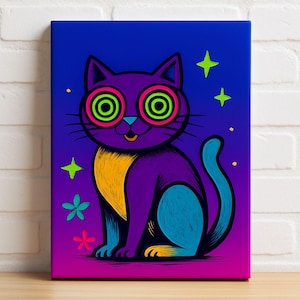 Psychedelic Cat Poster Art