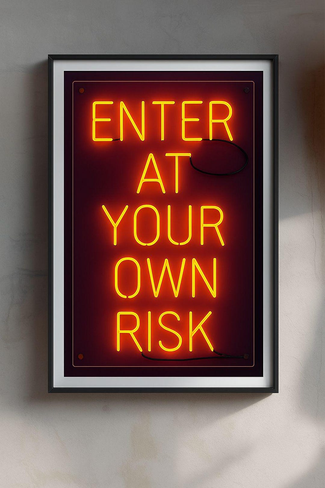 Enter at Your Own Risk DIGITAL Poster Art - Etsy