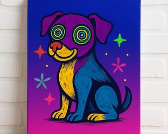 Psychedelic Dog DIGITAL Poster Art