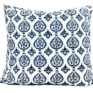 Sabina Indigo Euro cover/ 26x26 euros/ decorative pillows/ blue euro/euro pillow cover/ cushion covers/ throw pillows/ hand block printed