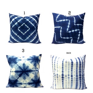 Tie dye kussens, Indigo shibori kussenhoes, shibori kussensloop, koningsblauwe kussens, boho kussens, blauw wit kussen, kussenslopen gooien
