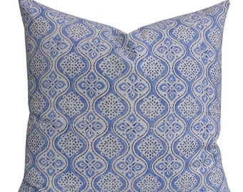 ogee pillow cover, blue pillow covers, 20x20 pillow cover, cushion cover blue, blue decorative pillows, moroccan pillow, throw pillow cover