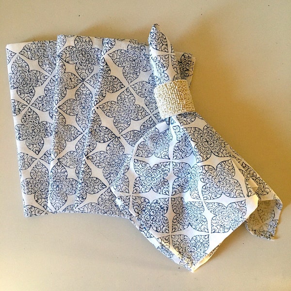 blue cloth napkins/ napkins blue/ dinner napkins/ printed dinner napkins/ blue napkins /everyday napkins/ wedding gifts/ house warming gifts