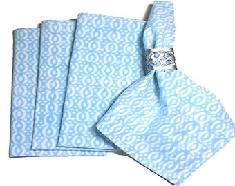 blue dinner napkins/ printed dinner napkins/ table linens/ cloth napkins/ everyday napkins/ wedding gifts/ house warming gifts/ table decor