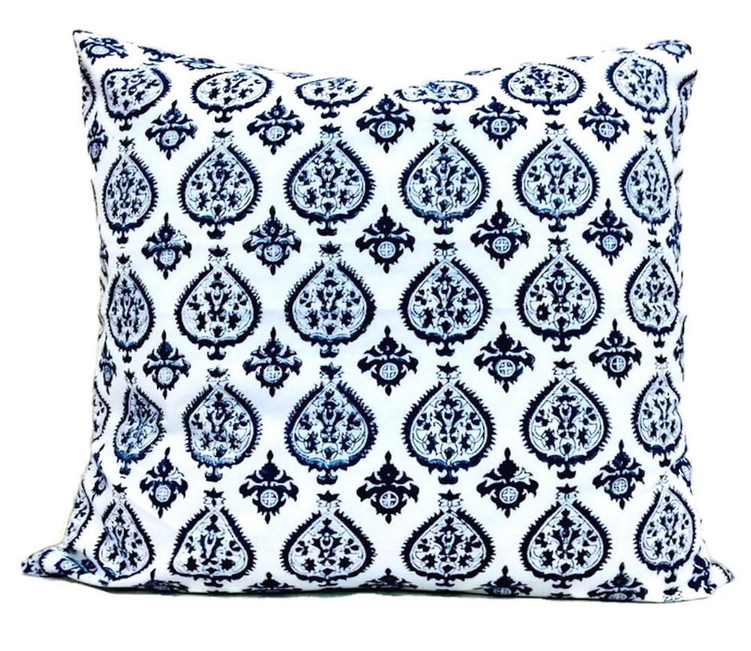 Sabina Indigo Euro Cover/ 26x26 Euros/ Decorative Pillows/ Blue Euro