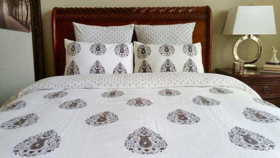 Brown Duvet Set Duvet Cover King Comforter Covers Indian Etsy