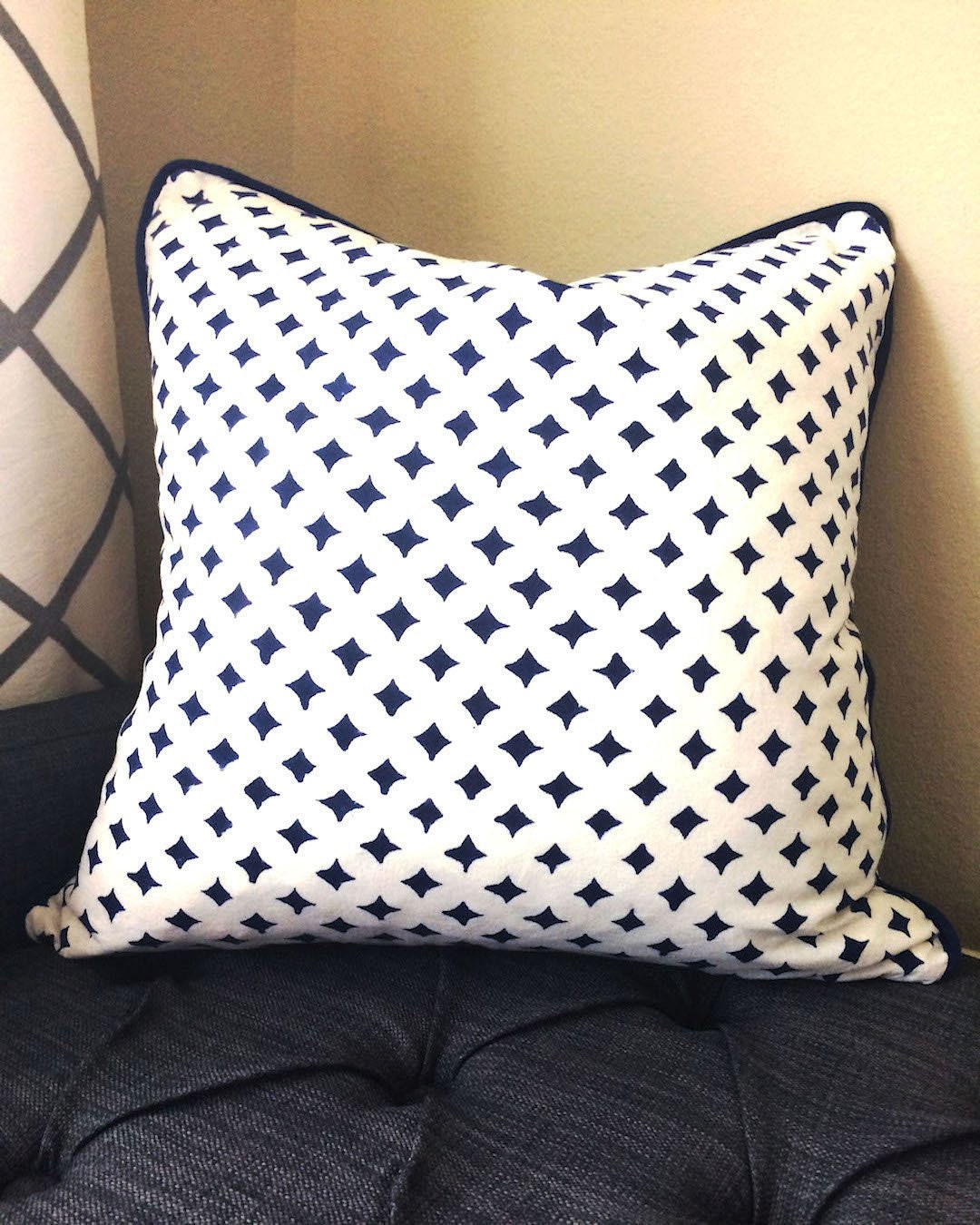 Blue Pillow Covers 18x18 Pillow Covers Decorative Pillow Etsy
