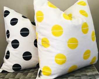 black pillow covers, yellow pillow covers, half circle pillows, cushion covers black, yellow pillows, modern pillows, throw pillow covers