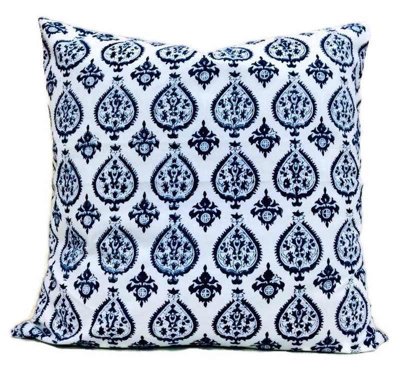 Sabina Indigo 20 pillow cover, blue, navy blue pillow covers, cushion covers, decorative pillows, pillow covers, throw pillow,sofa pillows image 1