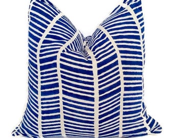 Funda de almohada de 18", funda de almohada en espiga azul y blanco, fundas de almohada azul marino, fundas de cojín, almohadas decorativas, fundas de almohada azules