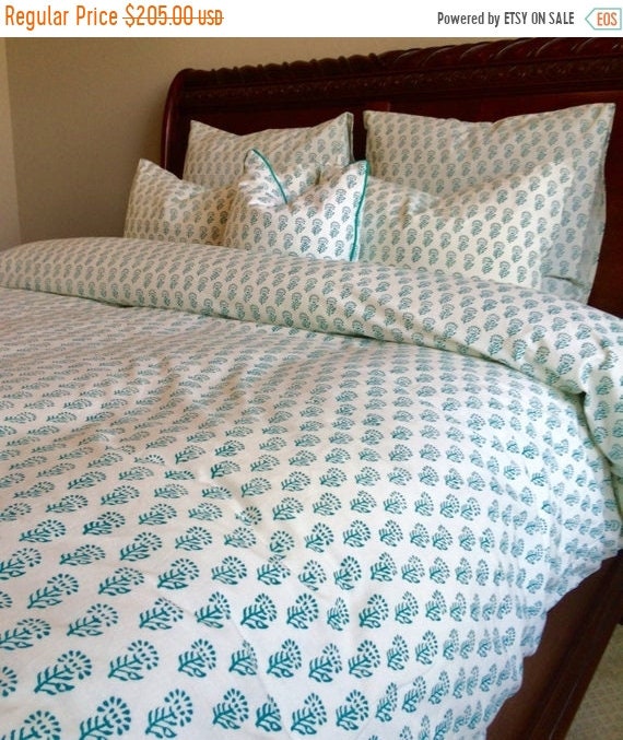 On Sale Blue King Floral Duvet Set King Bed Cover Blue Duvet Etsy