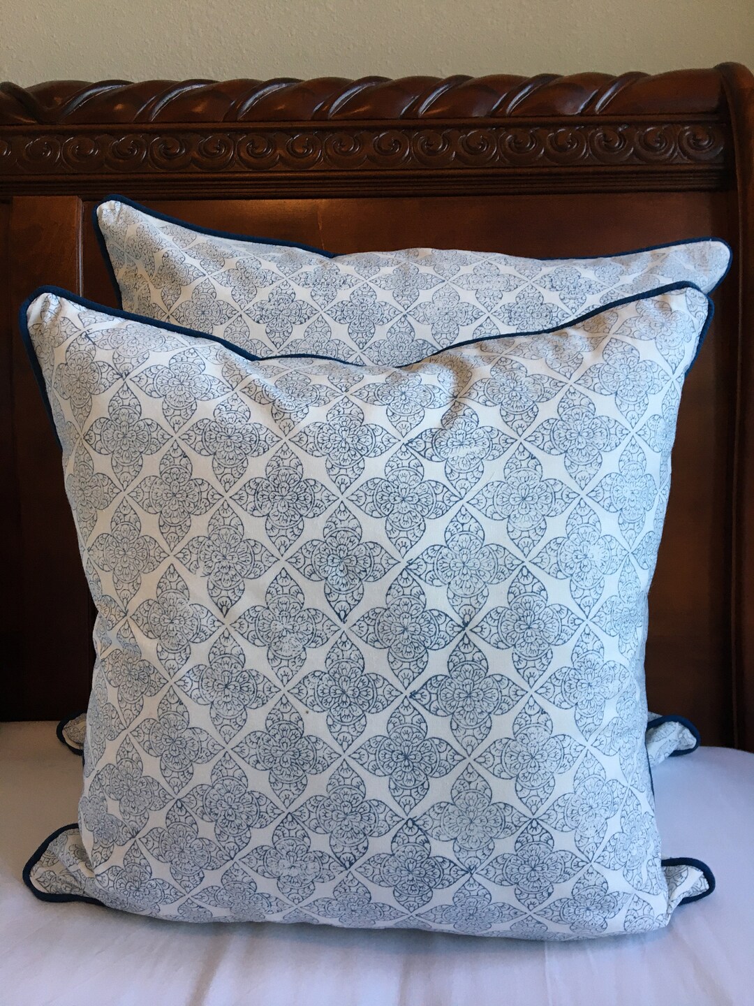 Blue Decorative Pillows, Pillow Cases, 20 Inch Pillow Cover, Pillow