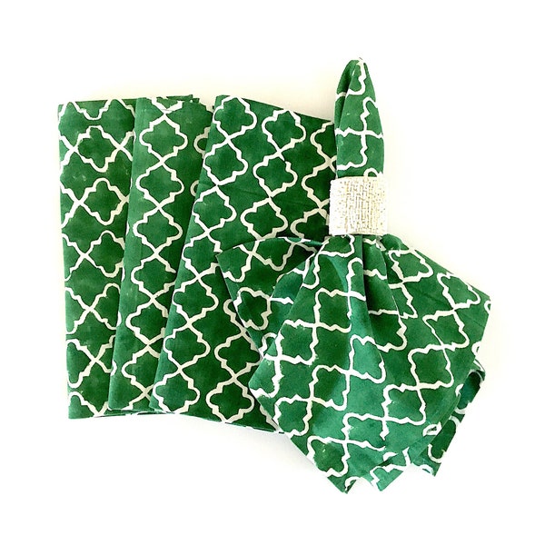 green napkins/ dinner napkins green/ table decor/ napkins greenery/ wedding napkin set/ block printed napkin/ green dinner napkins