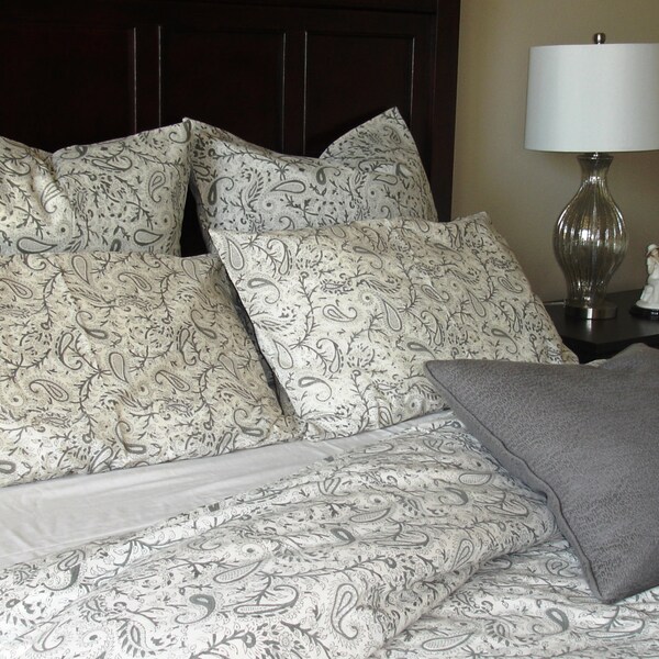 queen duvet set / duvet queen / gray bedding / duvet cover / bed cover/ handblock printed / gray duvet cover / comforter cover / duvet