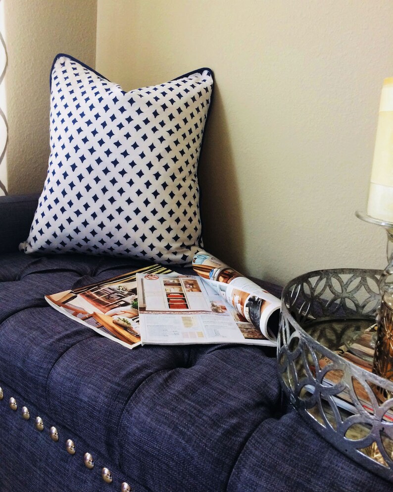 Blue Pillow Covers 18x18 Pillow Covers Decorative Pillow Etsy