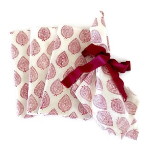 Cloth Napkins/ fabric dinner napkin/ block printed napkin/ red napkins/ wedding gifts/ cloth napkins/ red dinner napkins/ valentines decor