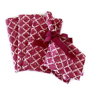 Red Cloth Napkins/ fabric dinner napkin/ block printed napkin/ red napkins / wedding gifts/ cloth napkins/ block printed napkins/ napkins