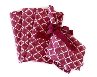 Red Cloth Napkins/ fabric dinner napkin/ block printed napkin/ red napkins / wedding gifts/ cloth napkins/ block printed napkins/ napkins