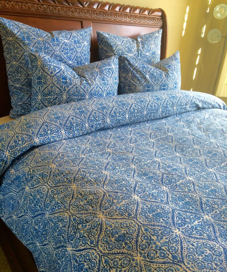Blue duvet cover queen/ queen duvet covers/Queen Etsy