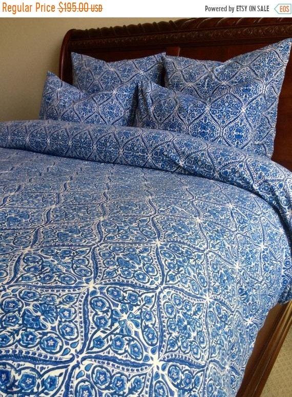 On Sale Blue Duvet Cover Queen Full Duvet Queen Duvet Etsy