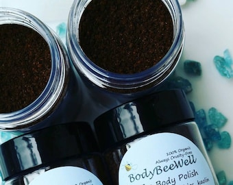Esfoliante de café orgânico, esfoliante corporal, esfoliante facial orgânico, cosméticos veganos, beleza sem crueldade!