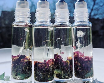 Óleo AWAKEN, Cuidados com a Pele Orgânicos, Infundido com Pedras Preciosas, Óleo Perfumado de Hortelã-Pimenta, Cosméticos Veganos, Aventurina, Quartzo, Beleza Livre de Crueldade!