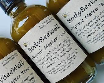 Tônico Master Orgânico, Fire Cider, Suplemento Vegano, Tônico de Vinagre de Maçã!
