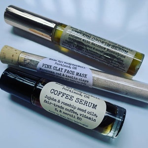 Organic Skincare Set, Anti-Aging Skincare, Eyelash Growth Serum, Facial Serum, Pink Clay Mask, Bath & Beauty Bundle!