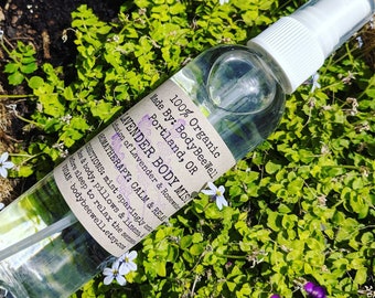 Organic Lavender Body Mist, Lavender Body Spray, Bath & Beauty, Aromatherapy, Spa, Vegan Cosmetics, Natural Perfume, Cruelty-Free Beauty!