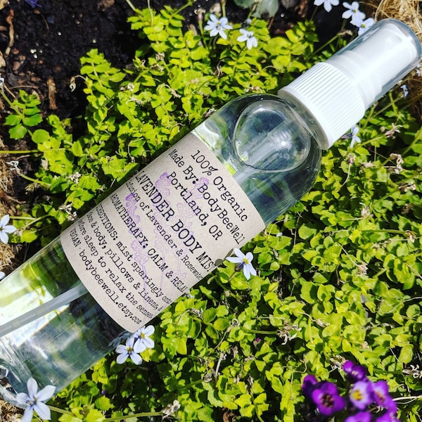 Organic Lavender Body Mist, Lavender Body Spray, Bath & Beauty, Aromatherapy, Spa, Vegan Cosmetics, Natural Perfume, Cruelty-Free Beauty!