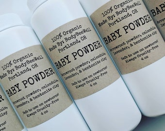 Organic Baby Powder, Talc Free Body Powder, Diaper Rash, Clay Baby Powder, Baby Care Products, Baby Shower Gift, Dusting Powder!