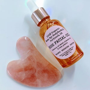 Gua Sha Facial Kit, Rose Facial Oil, Rose Quartz Gua Sha, Bath & Beauty, Self Care, Cruelty Free Beauty, Facial Massage, Facial Sculpting!