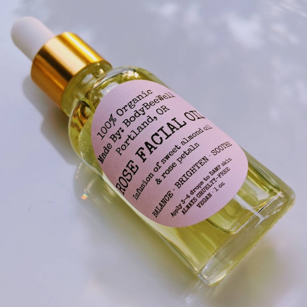 Rose Facial Oil, Gua Sha Oil, Organic Facial Oil, Facial Care, Organic Skincare, Facial Treatment, Anti-Aging Skincare, Cruelty-Free Beauty!